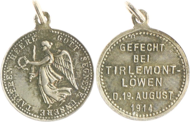- Erster Weltkrieg Silbermedaille 1914 Kube - Miniaturmedaille / Siegespfennig N...