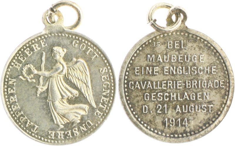 - Erster Weltkrieg Silbermedaille 1914 Kube - Miniaturmedaille / Siegespfennig N...