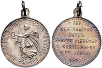 - Erster Weltkrieg Silbermedaille 1914 Kube - Miniaturmedaille / Siegespfennig Nr. 19 Bei Neufchateau unter Herzog Albrecht v. Württemberg 23. August ...