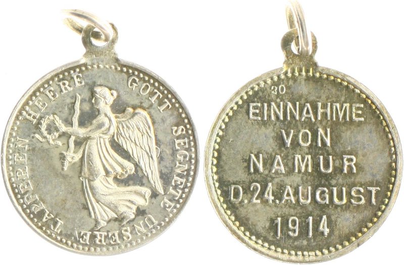 - Erster Weltkrieg Silbermedaille 1914 Kube - Miniaturmedaille / Siegespfennig N...