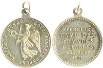 - Erster Weltkrieg Silbermedaille 1914 Kube - Miniaturmedaille / Siegespfennig Nr. 35 Sperrfort Camp des Romains gefallen 25. September Zetzm. 1037. ...