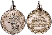 - Erster Weltkrieg Silbermedaille 1915 Kube - Miniaturmedaille / Siegespfennig Nr. 101 a.d. Erstürmung von Brest-Litowsk d.d. verbündeten Truppen d. B...