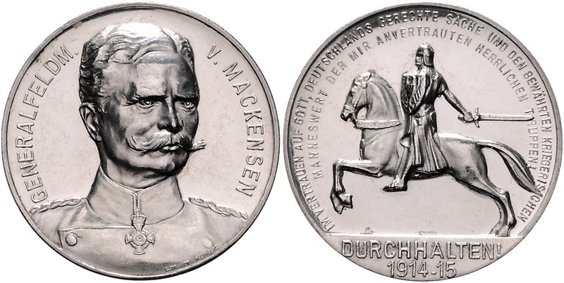 - Erster Weltkrieg Silbermedaille 1915 (v. Lauer) auf Generalfeldmarschall von M...