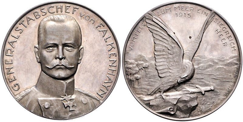 - Erster Weltkrieg Silbermedaille 1915 (v. Eue/Oertel) auf Generalstabschef von ...