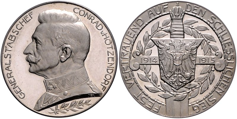 - Erster Weltkrieg Silbermedaille 1915 (v. Hoffmann/Lauer) auf Generalstabschef ...