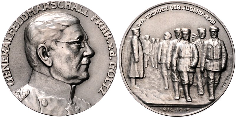 - Erster Weltkrieg Silbermedaille 1915 mattiert (v. Eue/Grünthal) auf Generalfel...