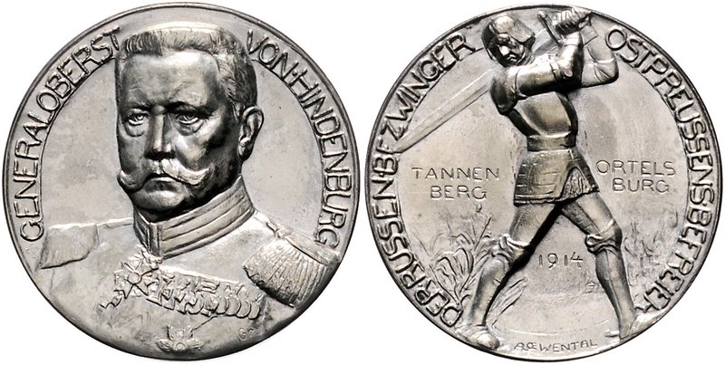 - Erster Weltkrieg Bronzemedaille 1914 versilbert (v. Löwenthal/Ball) a.d. Befre...