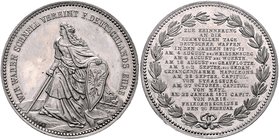 - Allgemeine Medaillen Zinnmedaille o.J. (v. Lauer) a.d. Sieg gegen Frankreich 
40,4mm 21,6g vz