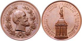 - Allgemeine Medaillen Bronzemedaille 1875 (unsign.) a.d. Schöpfer des Hermann-Denkmals, Ernst v. Bandel 
41,6mm 30,2g vz-st