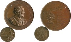 - Allgemeine Medaillen Lot von 2 Bronzemedaillen: 1887 (v. Lauer) a.d. 50-jährige Geschäftsjubiläum des Frankfurter Kaufmanns Siegmund Strauss und 191...
