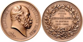 - Allgemeine Medaillen Bronzemedaille 1896 (unsign.) a. d. 25. Jahrestag der Reichsgründung 
50,5mm 50,7g vz+