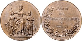 - Allgemeine Medaillen Bronzemedaille 1905 versilbert (v. Wolff/Werner&Söhne, Berlin) a.d. Verband der Kriegs-Freiwilligen von 1870-71, aus erobertem ...