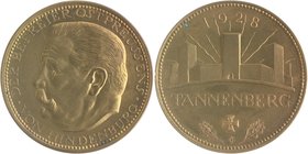 - Allgemeine Medaillen Bronzemedaille 1928 (v. Glöckler) a.d. Errichtung des Tannenberg-Denkmals, i.Rd: PREUSS: STAATSMÜNZE 
36,1mm 21,4g vz
