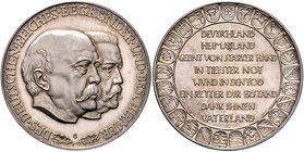 - Allgemeine Medaillen Silbermedaille o.J. (v. Glöckler) a.d. Begründer und Beschirmer des Deutschen Reiches Bismarck u. Hindenburg, i.Rd: PREUSS. STA...