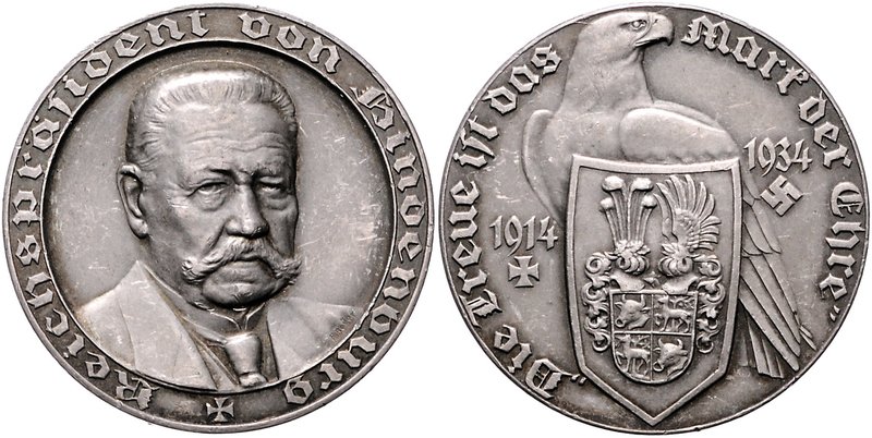 - Allgemeine Medaillen Silbermedaille 1934 (v. Beyer) a.d. Reichspräsidenten v. ...
