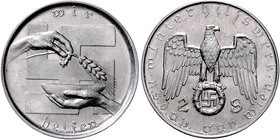 - Allgemeine Medaillen Aluminium-Medaille o.J. NSDAP Winterhilfswerk Gau Wien, 2 Schilling 
39,8mm 8,5g vz
