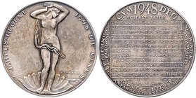 - Allgemeine Medaillen Kalendermedaille 1948 (v. Hofmann, Wien) Die Venus, i.Rd: A 900 Strothotte 1948- 3. 
40,1mm 24,8g vz