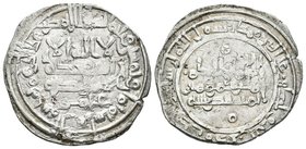 CALIFATO DE CORDOBA. Al-Hakam II. Dirham. 358 H. Madinat Al-Zahra. Citando a Amir en la IA. Vives 459. Ar. 2,77g. MBC.