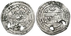CALIFATO DE CORDOBA. Muhammad II. Dirham. 399 H. Al-Andalus. Citando a Yahwar en la IA. Vives 682; Prieto 2. Ar. 2,16g. Dos perforaciones. MBC+.