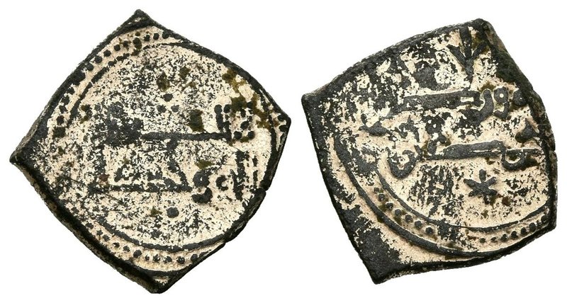 TAIFA DE TOLEDO Y VALENCIA. Yahya Al-Ma´mun. Fracción de dinar. 435-467 H. Falsa...