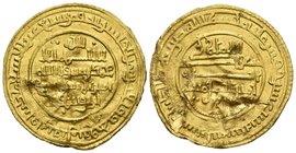 ALMORAVIDES. Alí Ibn Yusuf. Dinar. 516 H. Ishbiliya (Sevilla). Vives 1657; Hazard 213. Au. 3,96g. Golpes. MBC+/MBC.