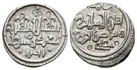 ALMORAVIDES. Ali Ibn Yusuf. Quirate. 500-537 H. A. Martínez 20; F. Benito de los Mozos Cc11. Ar. 0,94g. EBC. Muy rara.