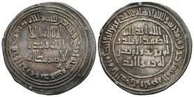 CALIFATO OMEYA DE DAMASCO. Al-Walid I Ibn ´Abd Al-Malik. Dirham. 94 H. Dimashq (Damasco). Album 128; Klat 338a. Ar. 2,87g. Bonito tono. MBC.