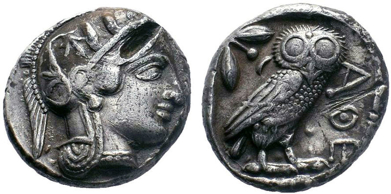 ATTICA, Athens. Circa 454-404 BC. AR Tetradrachm. Helmeted head of Athena right,...