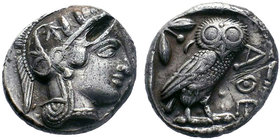 ATTICA, Athens. Circa 454-404 BC. AR Tetradrachm. Helmeted head of Athena right, with frontal eye / Owl standing right, head facing, closed tail feath...