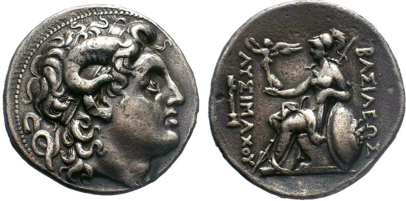 KINGS of THRACE, Macedonian. Lysimachos. 305-281 BC. AR Tetradrachm. Pergamon mi...