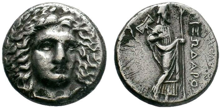 SATRAPS of CARIA. Pixodaros. Circa 341/0-336/5 BC. AR Didrachm . Halikarnassos m...