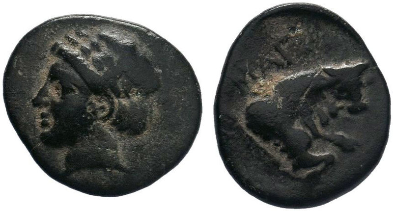Ionia. Magnesia ad Maeander circa 350-190 BC.AE Bronze . Laureate head of Apollo...