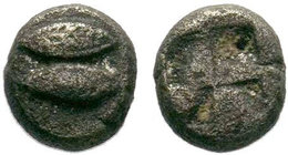 MYSIA, Kyzikos. Circa 550-480 BC. AR Obol . Dolphin left; below, tunny left / Quadripartite incuse square.


Condition: Very Fine

Weight: 0.31 gr
Dia...