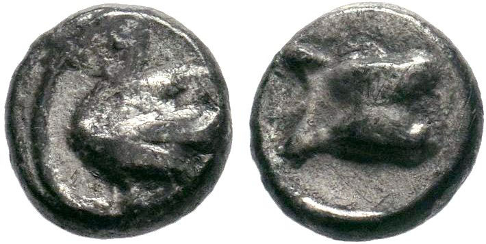 CILICIA, Mallos. 385-333 BC. AR Obol . Astragalos / Swan left with open wings. S...