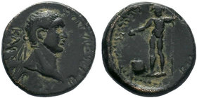 Cilicia. Koropissos. Domitian AD 81-96. AE Bronze.ΔOMITIANOC KAICAP, laureate head right / KOPOΠIC-[CE-ωN], Zeus standing facing, resting on scepter a...