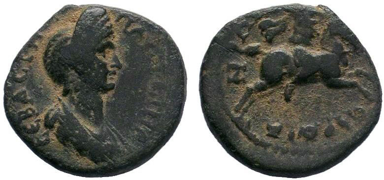 LYDIA. Sardes. Plotina, wife of Trajan. Augusta, circa 105-117 AD. Æ Draped bust...