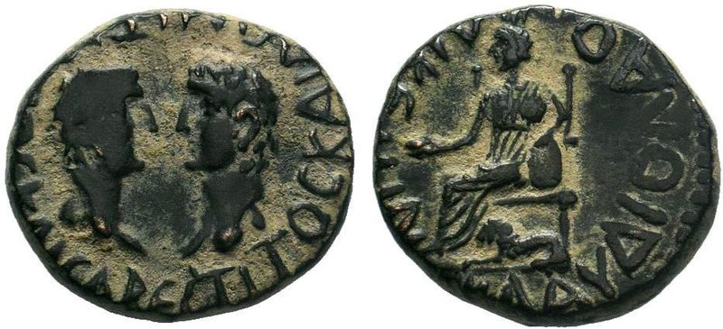 LYCAONIA. Laodicea Catacecaumene . Titus and Domitian . AE Bronze.Obv: TITOC KAI...