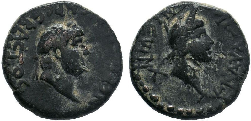 LYCAONIA. Iconium. Nero (54-68). AE Bronze.Obv: ΝΕΡΩΝ ΚΑΙΣΑΡ ΣΕΒΑΣΤΟΣ. Laureate ...