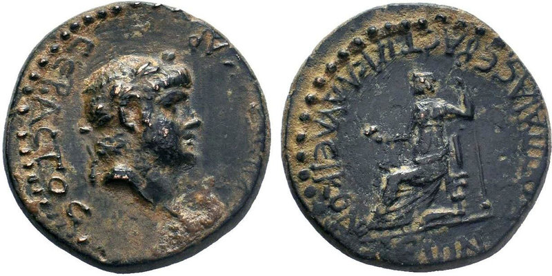 LYCAONIA. Iconium. Nero (54-68). AE Bronze. Obv: NEPWN KAICAP CEBACTOC. Laureate...