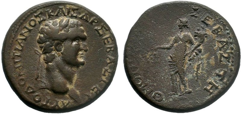 Domitian (81-96). Bithynia, Prusias ad Hypium(?). Æ
Obv: AYTO ΔOMITIANOC CЄBACT...