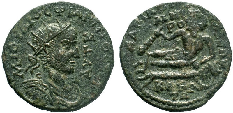 CILICIA. Diocaesarea. Philip I, 244-249. Tetrassarion AE Bronze. AYT K / M IOYΛI...