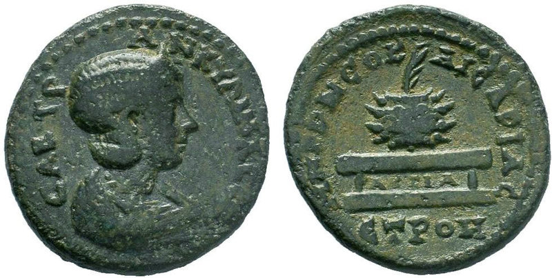PONTUS. Neocaesarea. Tranquillina, Augusta, 241-244. Tetrassarion AE Bronze, CY ...