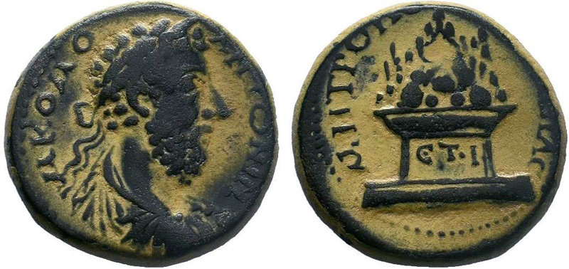 CAPPADOCIA. Caesaraea-Eusebia. Commodus, 177-192. Tetrassarion AE Bronze, RY 10 ...