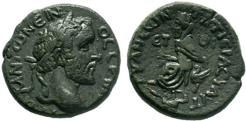 CAPPADOCIA. Tyana. Antoninus Pius, 138-161. Diassarion AE Bronze, RY 19 = 156/7....