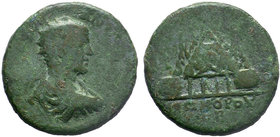 CAPPADOCIA, Caesarea. Elagabalus. 218-222 AD.Date 218/19. AE Bronze. ΑΥ Κ Μ ΑΥΡΗΛΙΟϹ ΑΝΤⲰΝƐΙΝΟϹ ϹƐΒ radiate and draped bust of Elagabalus, r., seen fr...