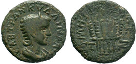 CAPPADOCIA. Caesaraea-Eusebia. Tranquillina, Augusta, 241-244. Diassarion AE Bronze, RY 7 = 244. CAB TPANKYΛΛINA AY Diademed and draped bust of Tranqu...