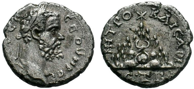 Cappadocia, Caesarea-Eusebia.Septimius Severus (193-211). AR Drachm , year 2 (AD...