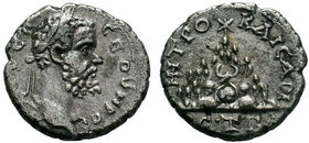 Cappadocia, Caesarea-Eusebia.Septimius Severus (193-211). AR Drachm , year 2 (AD 193/4). Laureate head r. R/ Mt. Argaeus surmounted by star. Sydenham,...