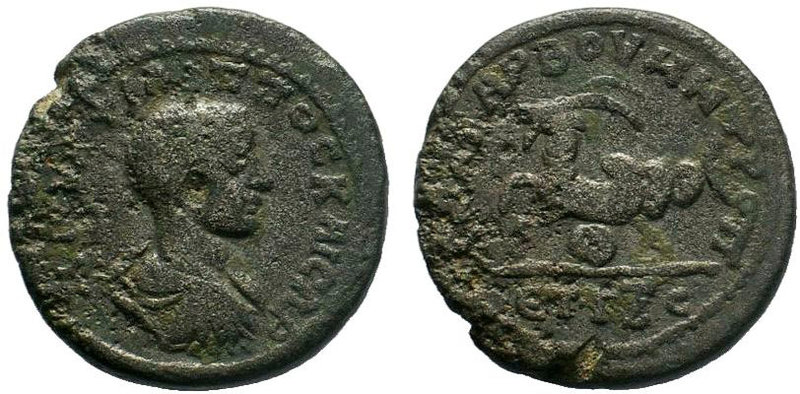 Philip II, as Caesar, Æ26 of Anazarbus, Cilicia. Dated CY 263 = AD 244/5. Bare-h...