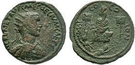 CILICIA, Mallus. Herennius Etruscus. As Caesar, AD 249-251. AE Bronze.HEREN ETRVSC MES DECIVM CAESS Radiate, draped, and cuirassed bust right / MAL - ...